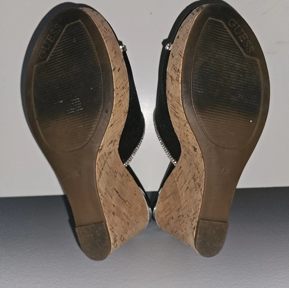 Guess Black & Bling Platform Wedges 🖤 Size 7 - Picture 7 of 9